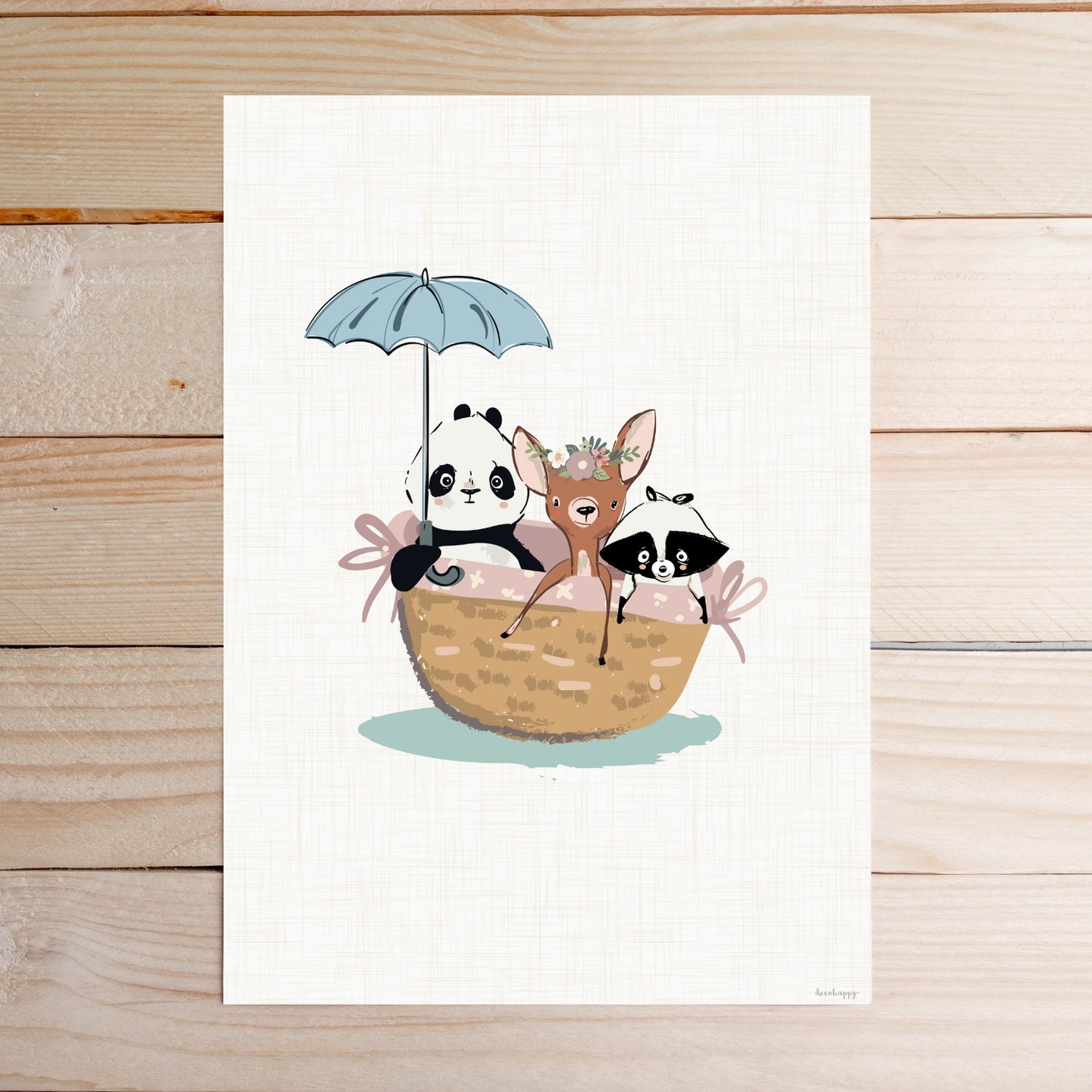 Umbrella Animals fairy tale children's print