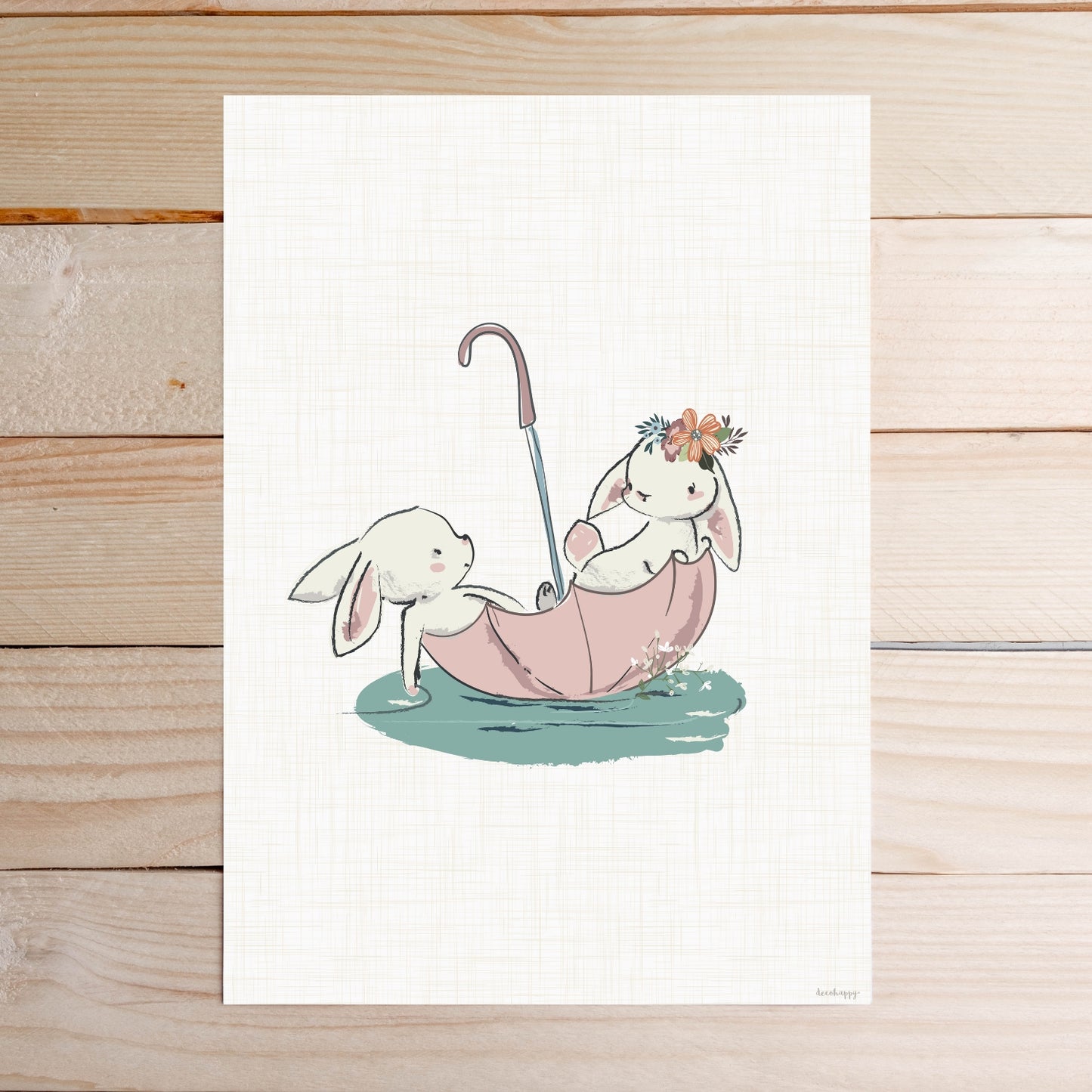 Bunnies fairy tale children's print