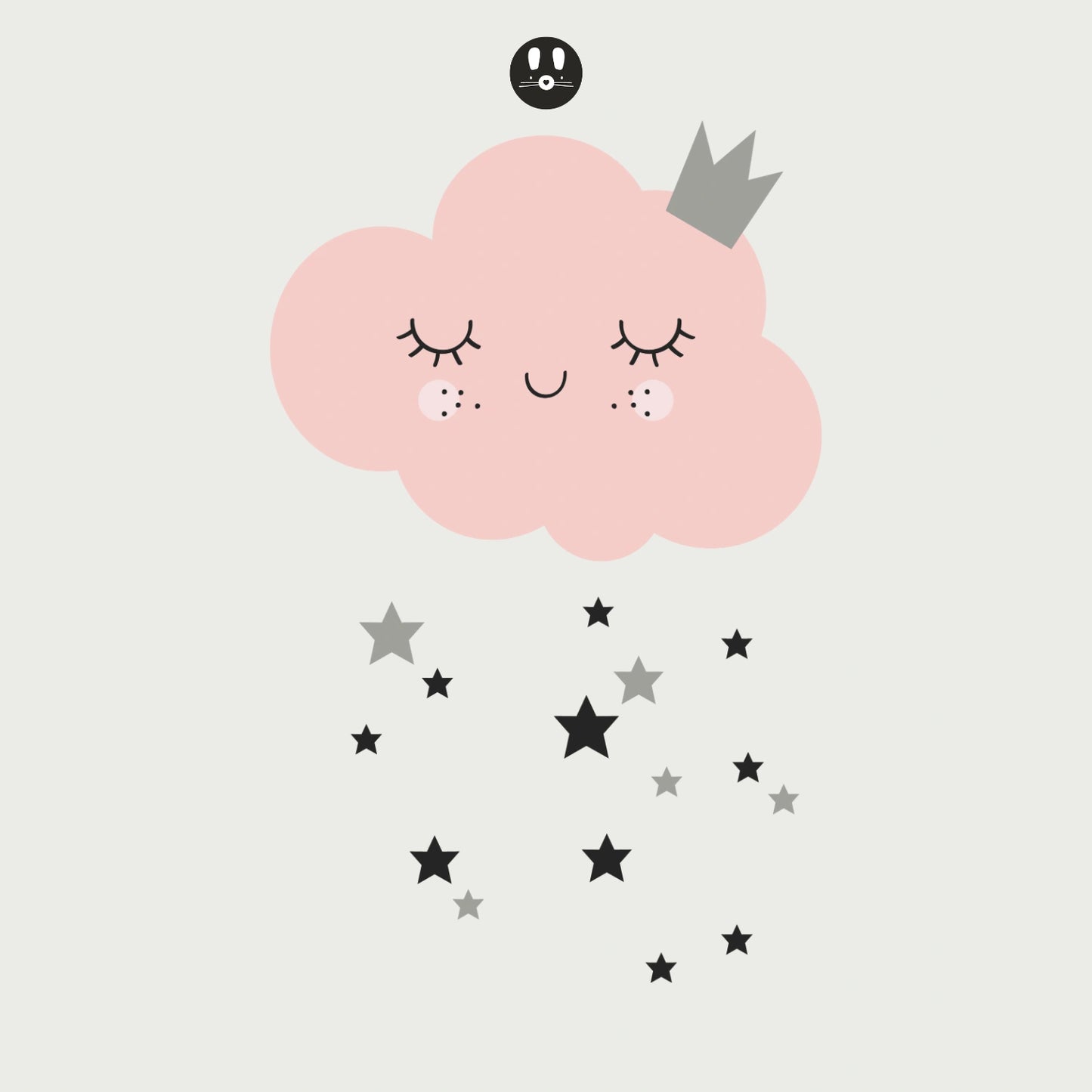 Vinilo nube rosa feliz