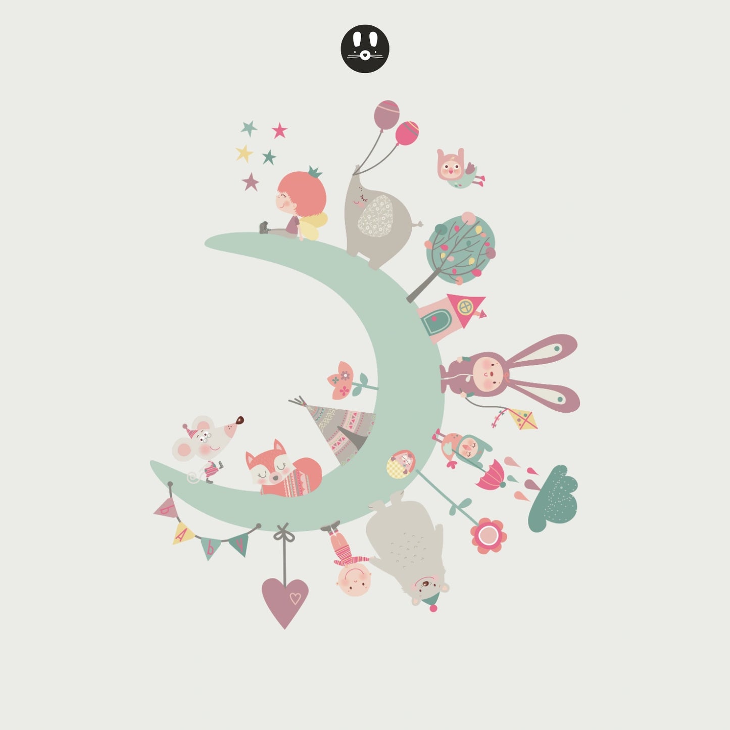 Kids wall sticker Magic Moon colors