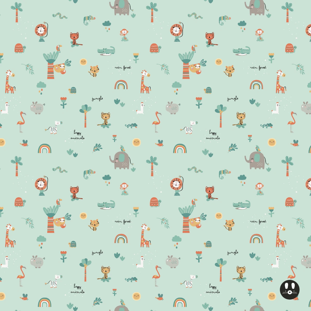 happy jungle children's wallpaper