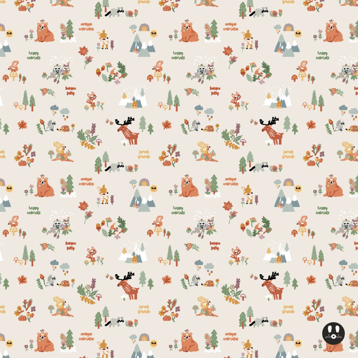 happy forest children's wallpaper