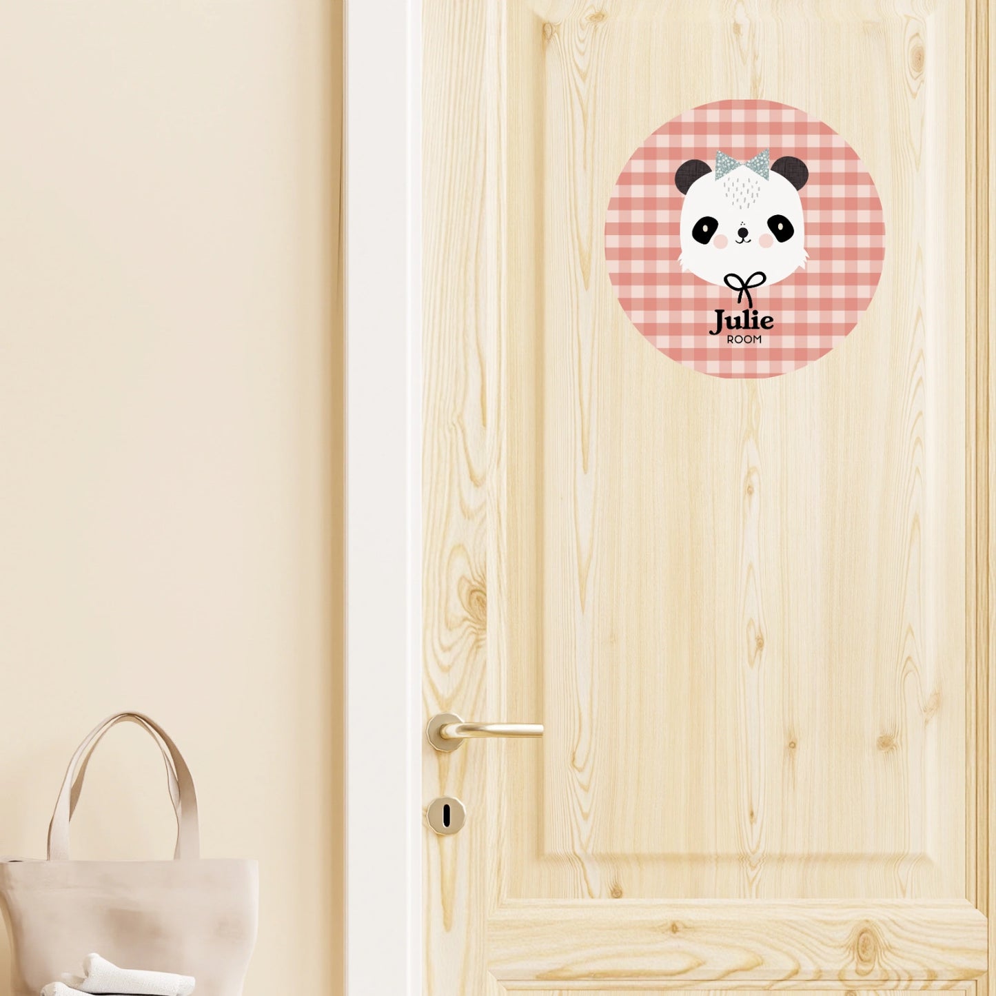 Wall sticker baby names doors flowers round