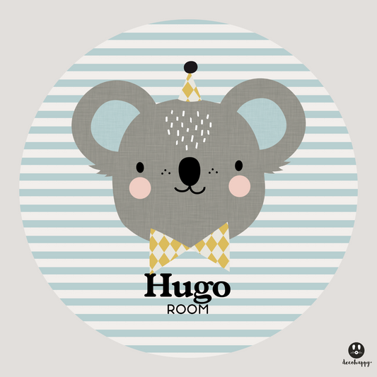 Wall sticker baby names doors flowers round