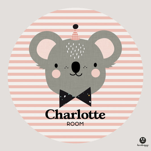 Wall sticker baby names doors flowers round