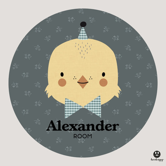 Wall sticker baby names doors flowers round