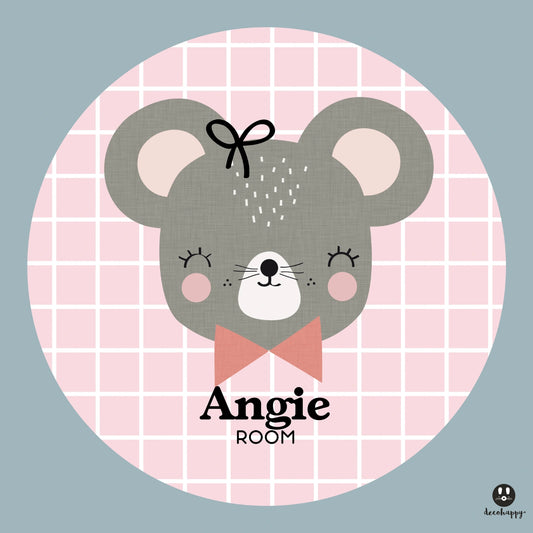Wall sticker baby names doors flowers round
