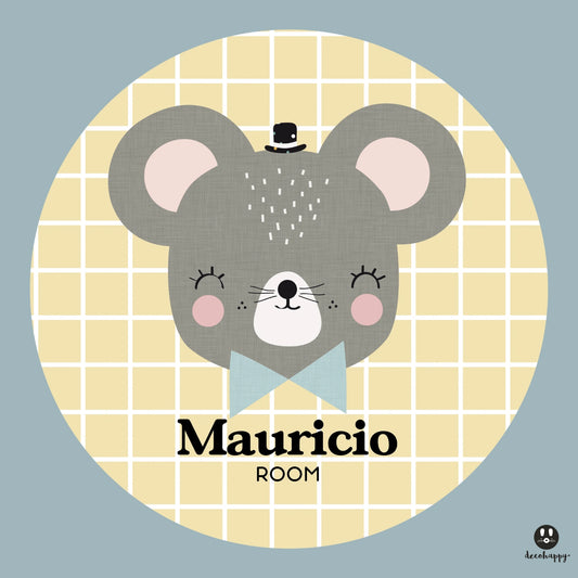 Wall sticker baby names doors flowers round