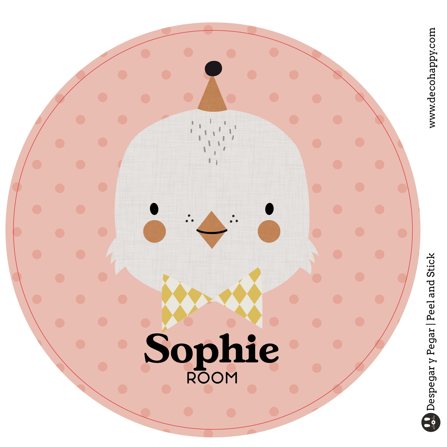 Wall sticker baby names doors flowers round