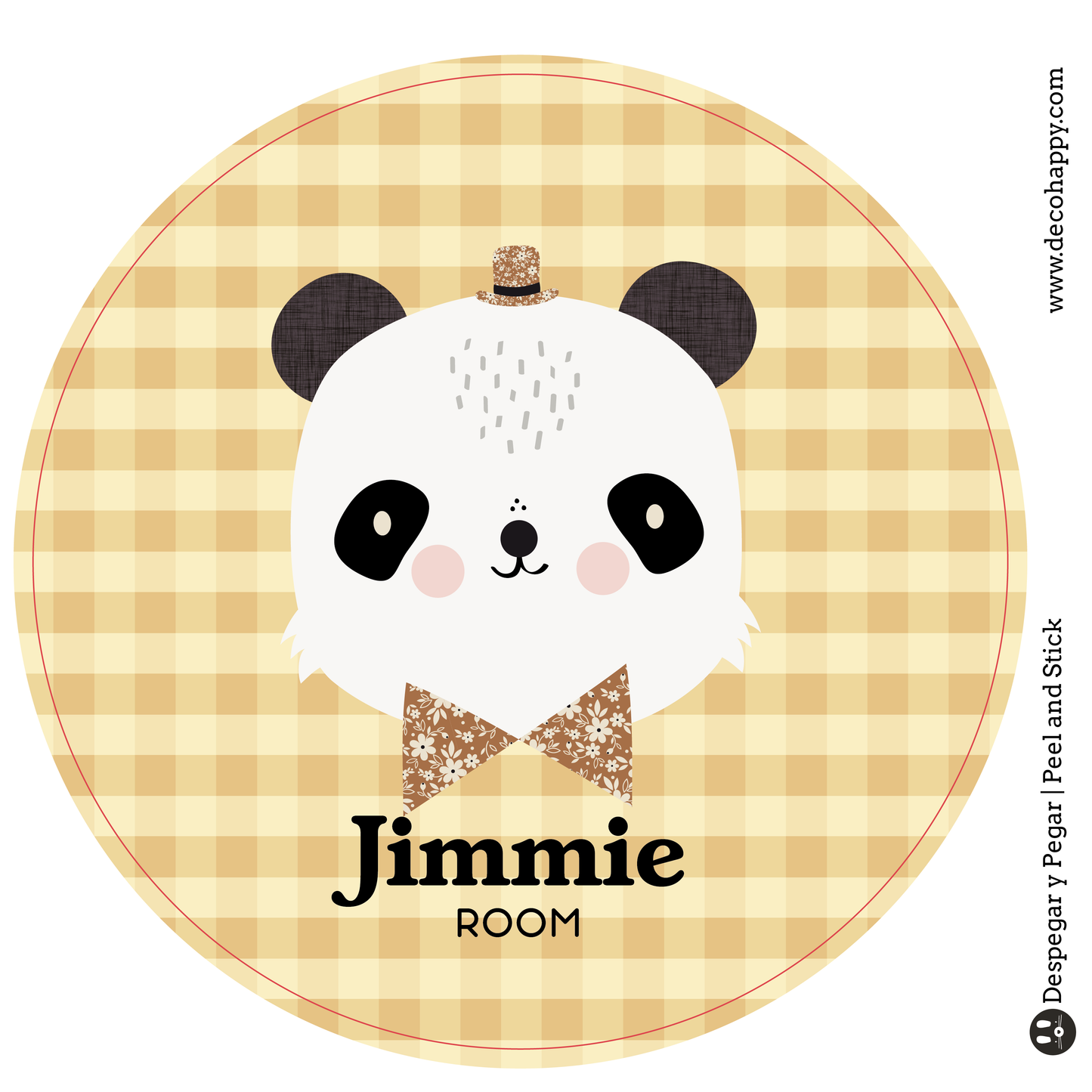 Wall sticker baby names doors flowers round