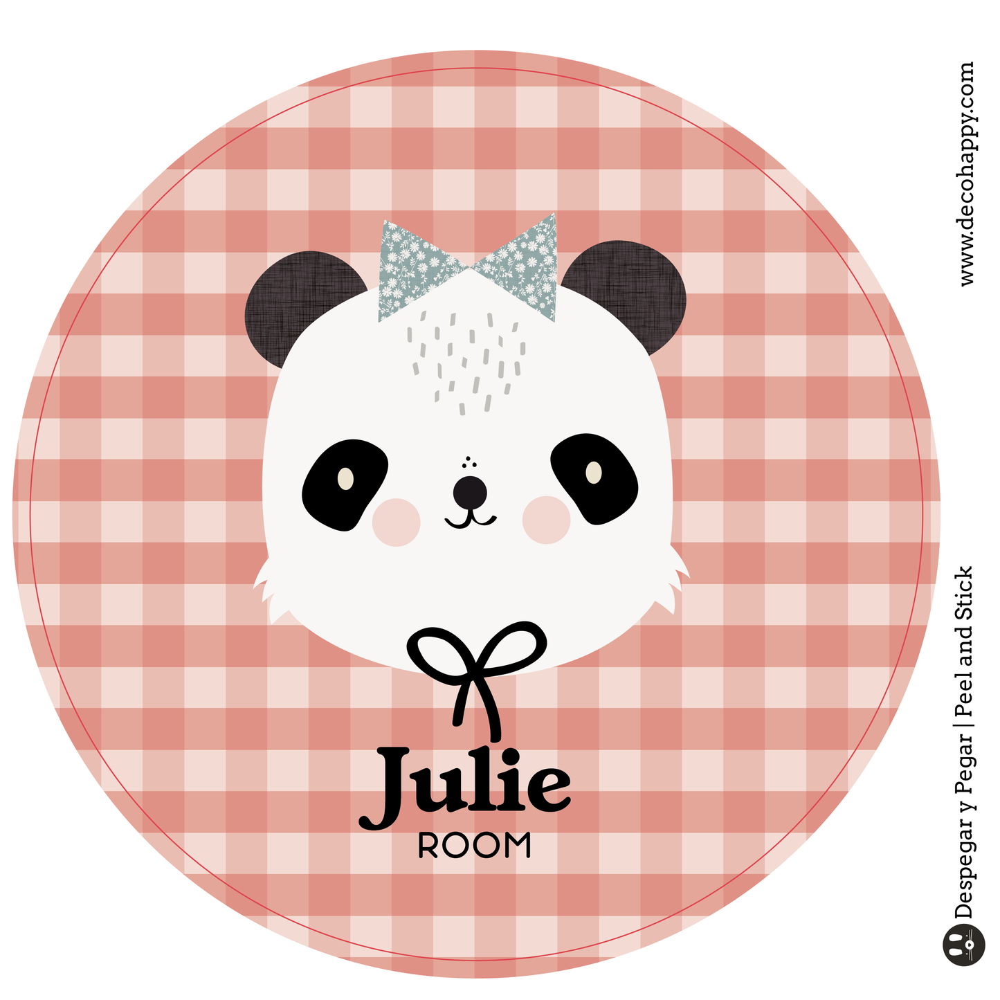 Wall sticker baby names doors flowers round