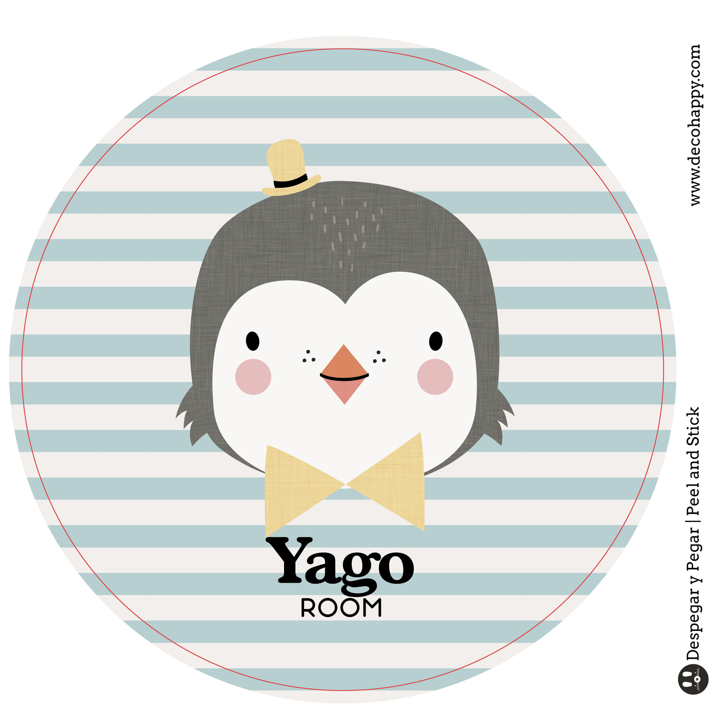 Wall sticker baby names doors flowers round