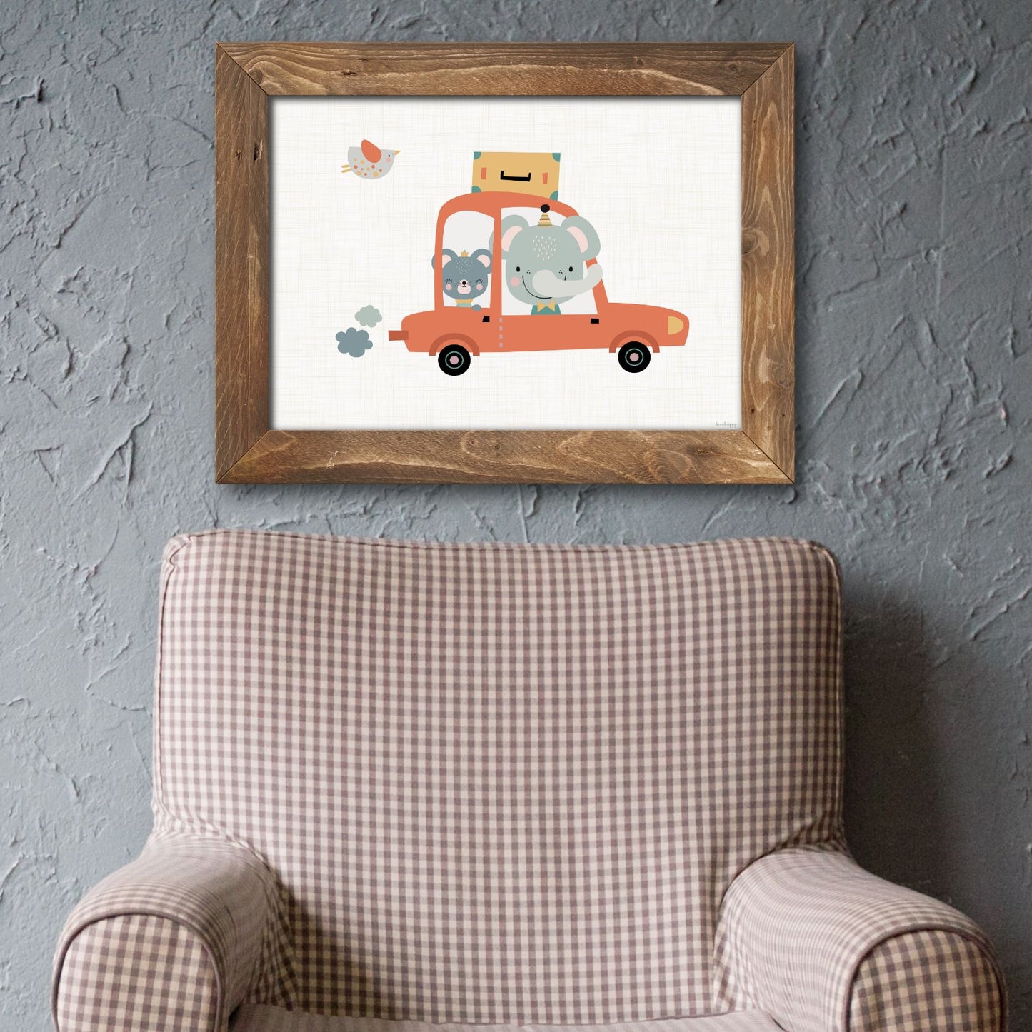 Blue baby train children's prints