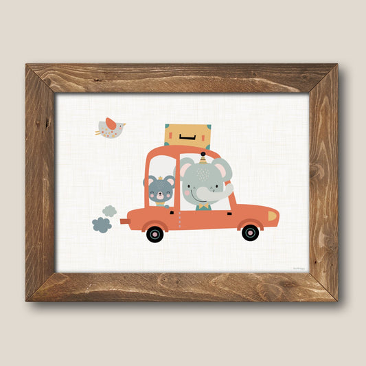 Blue baby train children's prints