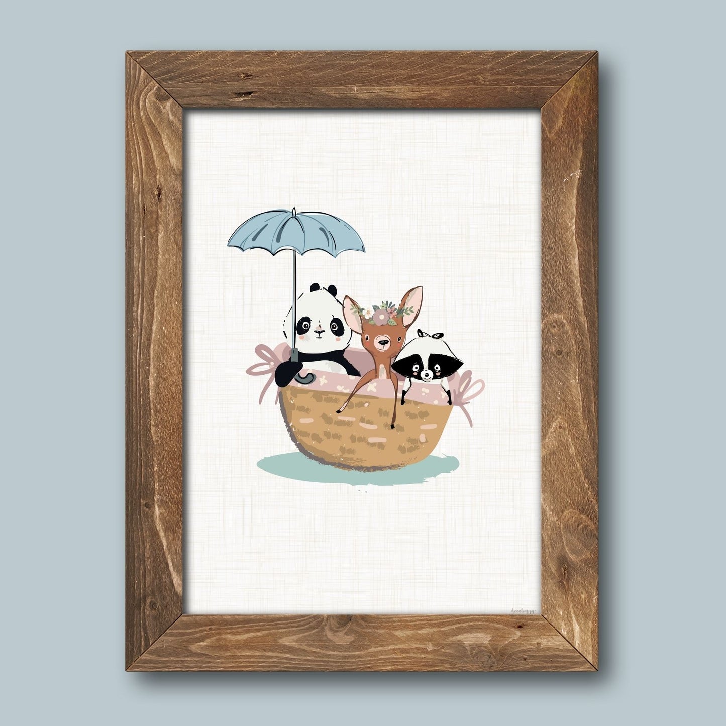 Umbrella Animals fairy tale children's print