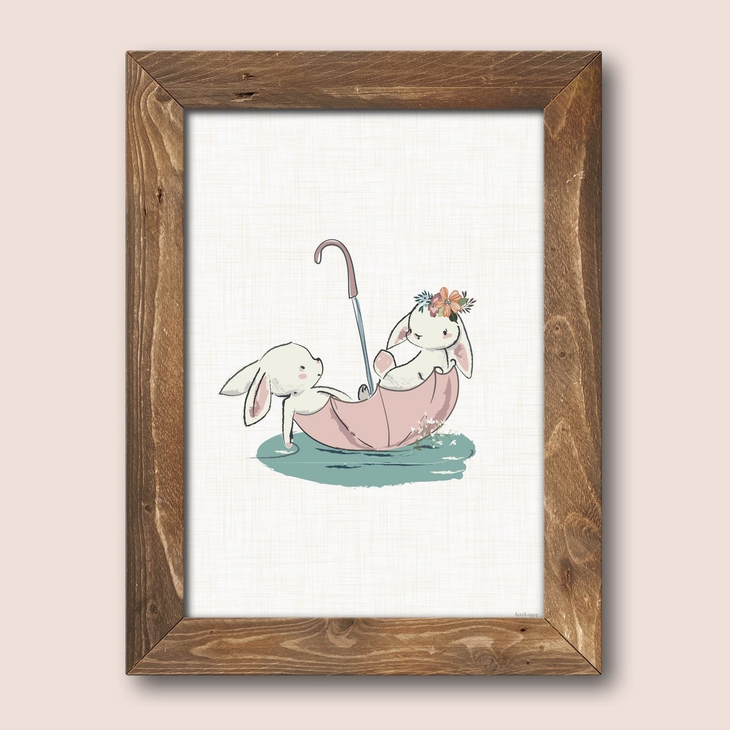 Bunnies fairy tale children's print