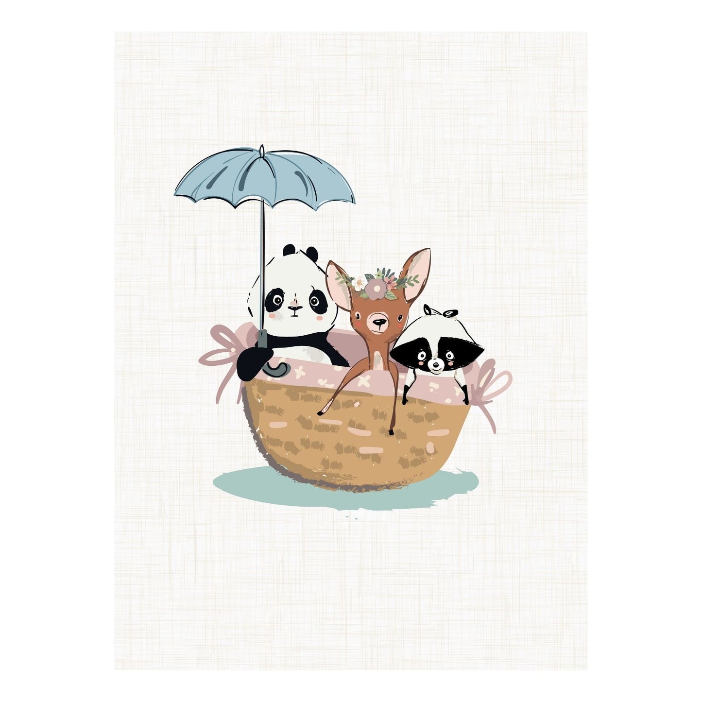 Umbrella Animals fairy tale children's print