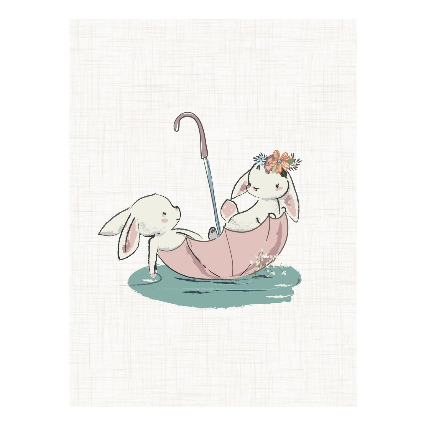 Bunnies fairy tale children's print