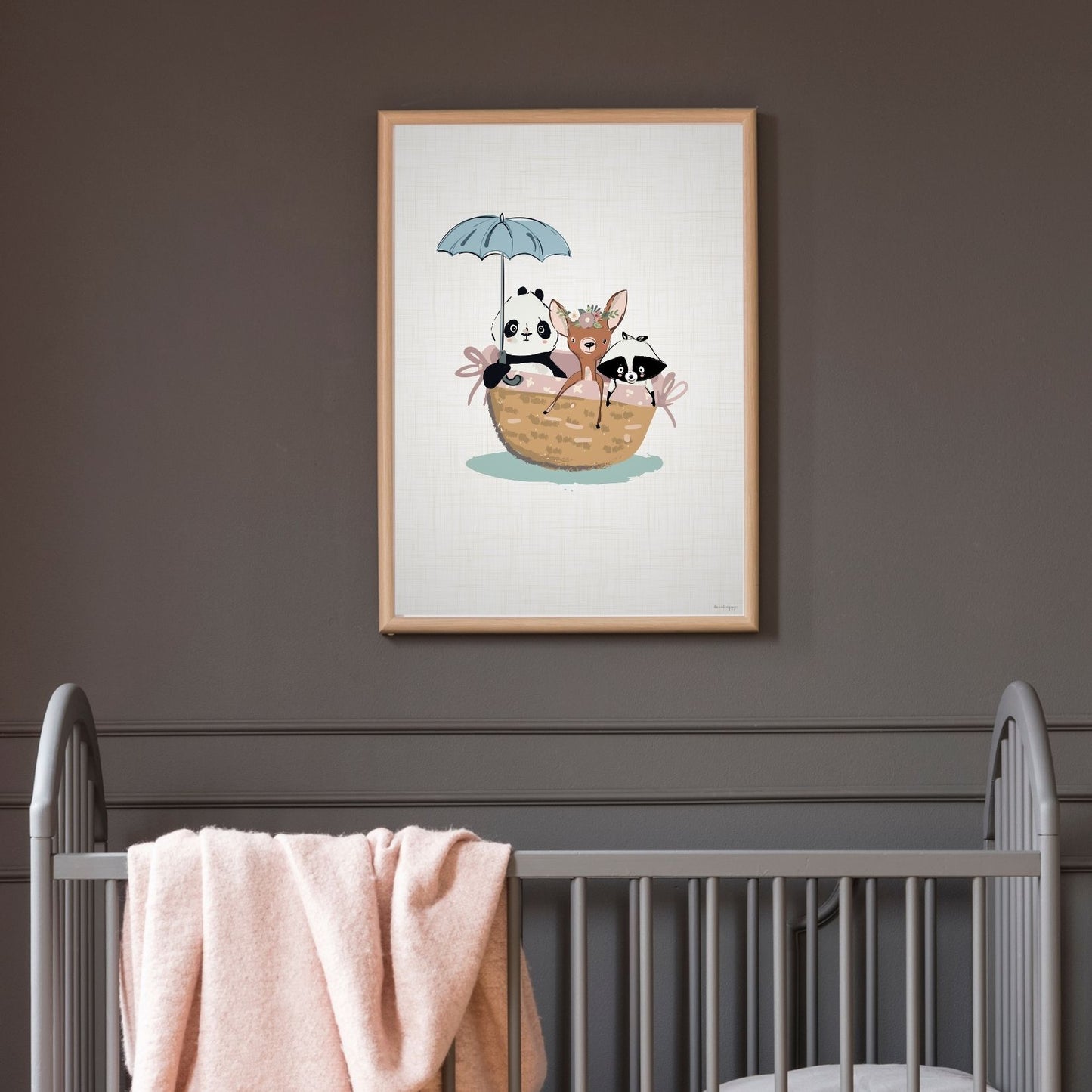 Umbrella Animals fairy tale children's print