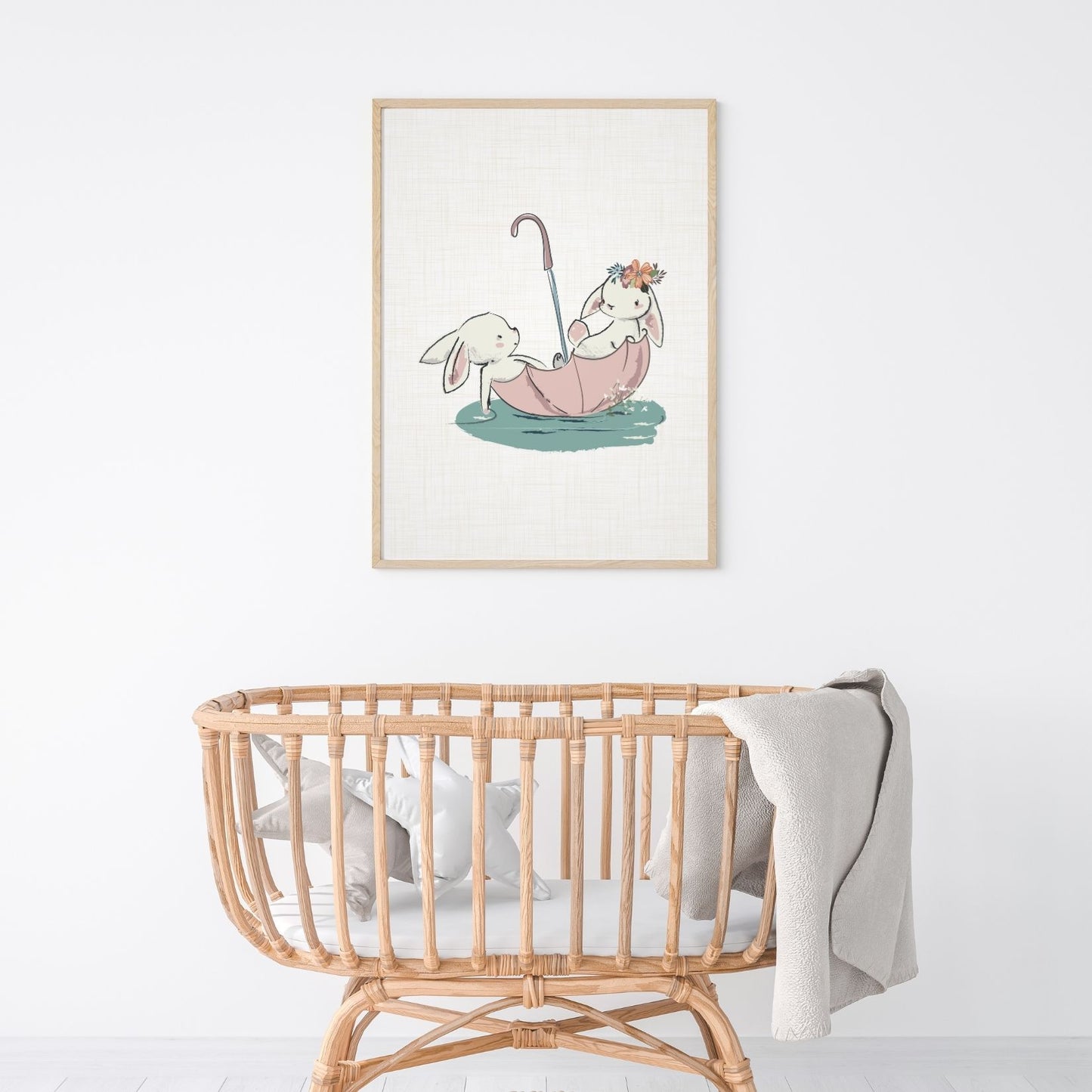 Bunnies fairy tale children's print