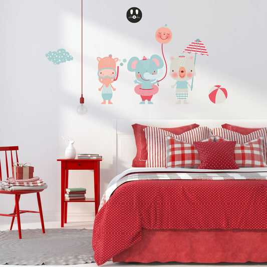 Childrens wall sticker Animals beach