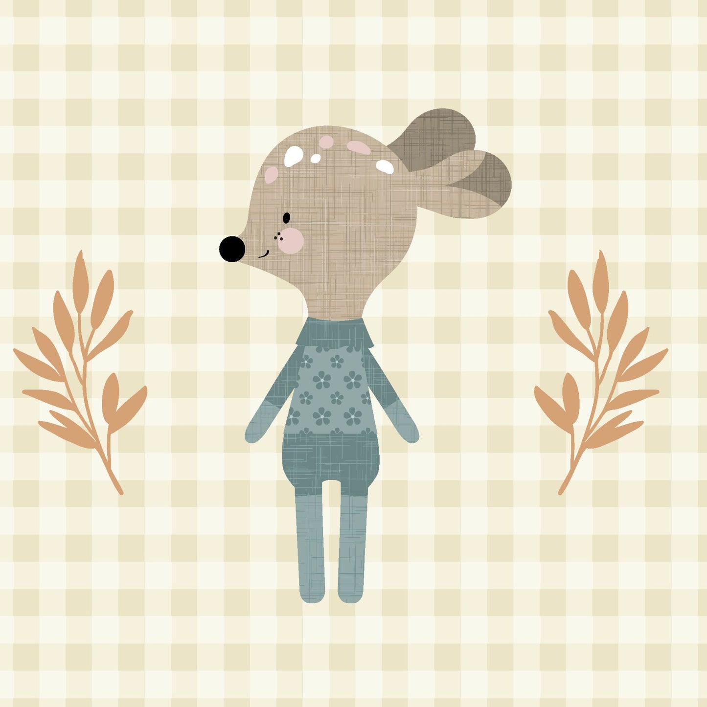 Bordure enfant Animaux Train Jaune