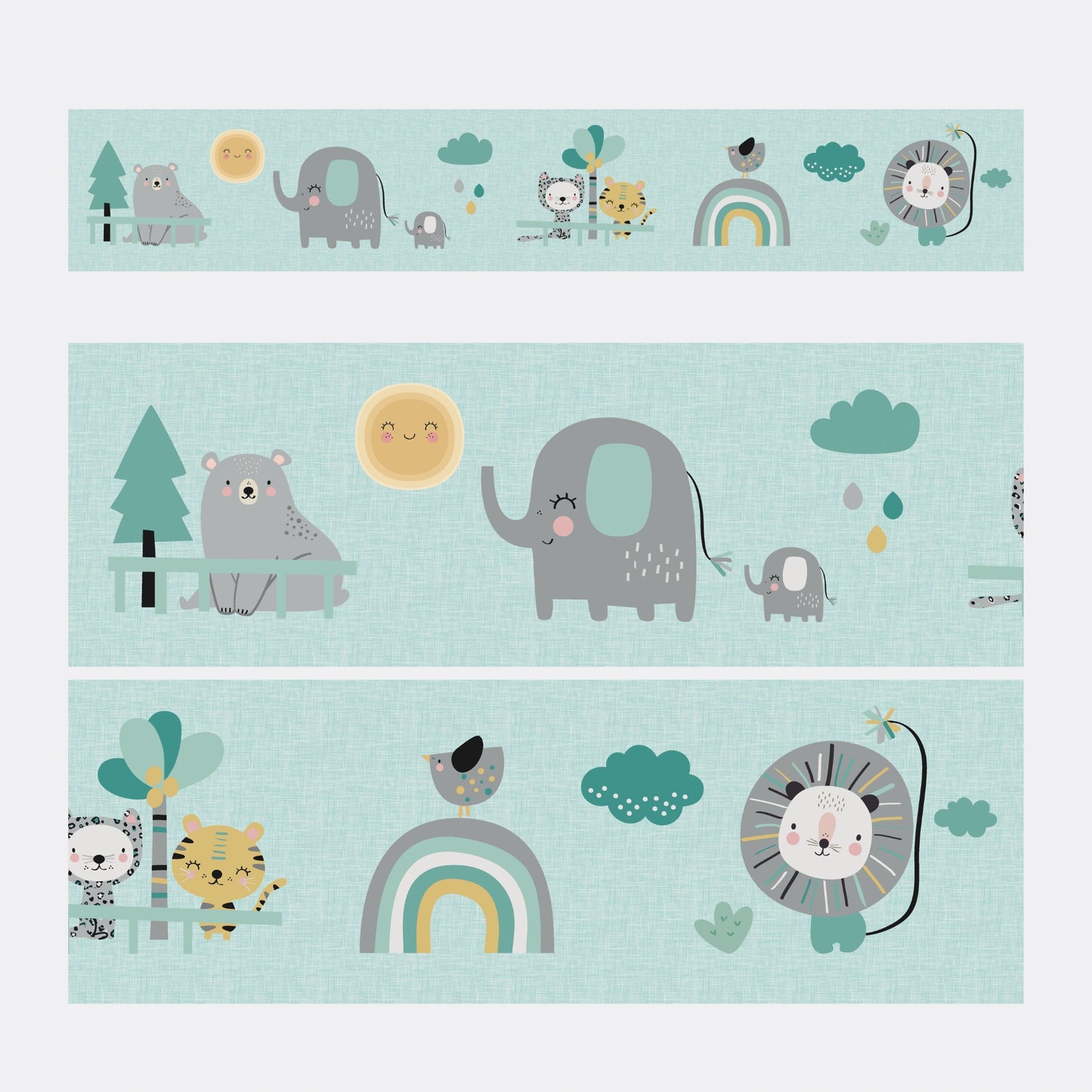 Bordo per bambini nella giungla BLU