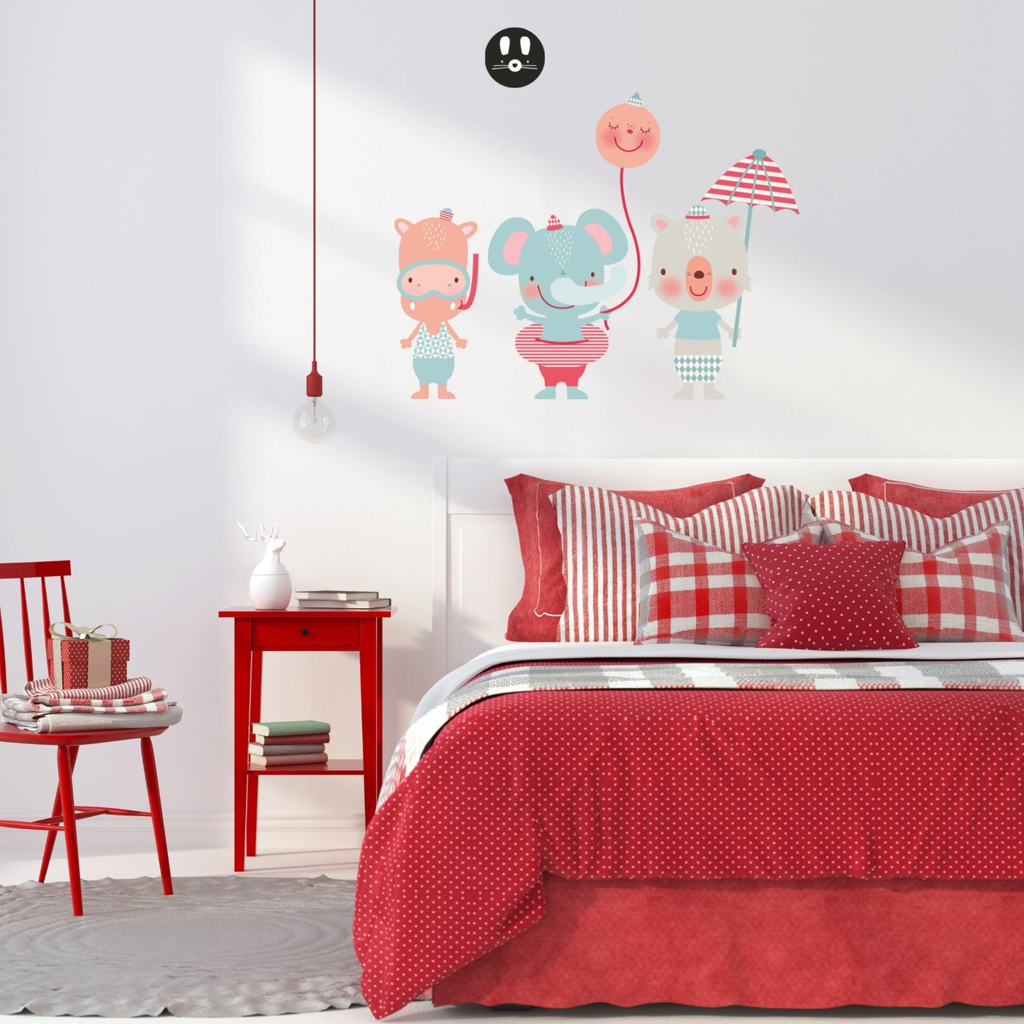 Childrens fabric wall sticker Animals beach
