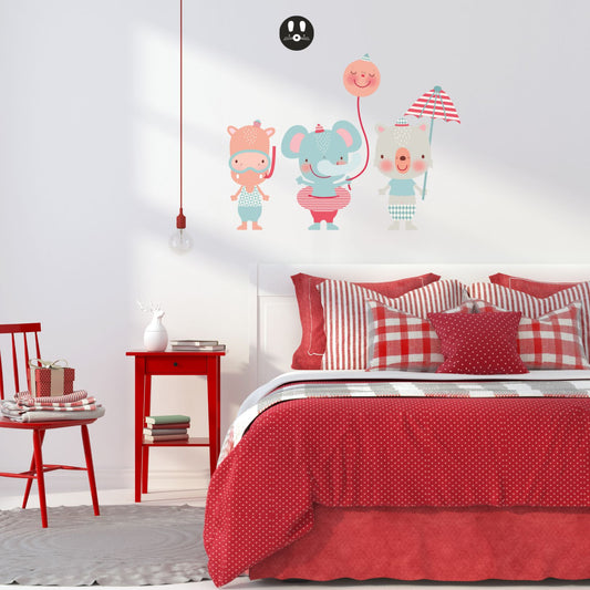 Childrens fabric wall sticker Animals beach