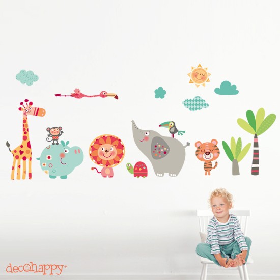Vinilo infantil animales selva - Decohappy venta online