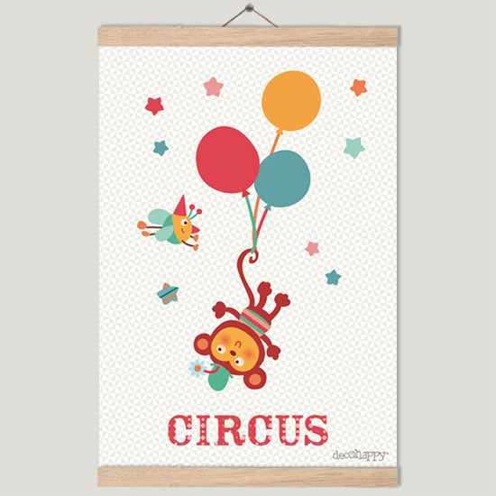 Lámina infantil Mono circus
