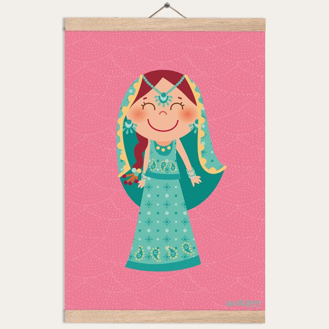 Lámina infantil Niña Indú