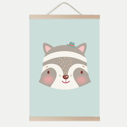 Lámina infantil Mapache
