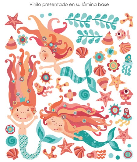 vinilo infantil Sirenas Felices