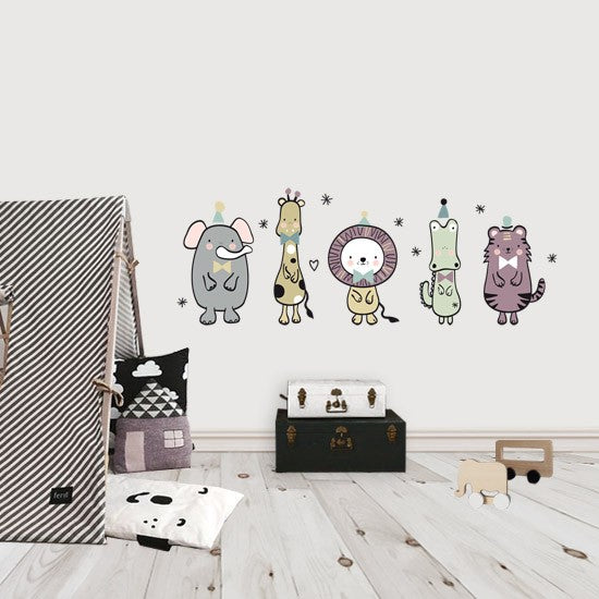 Vinilo infantil de tela animales jungla nordic