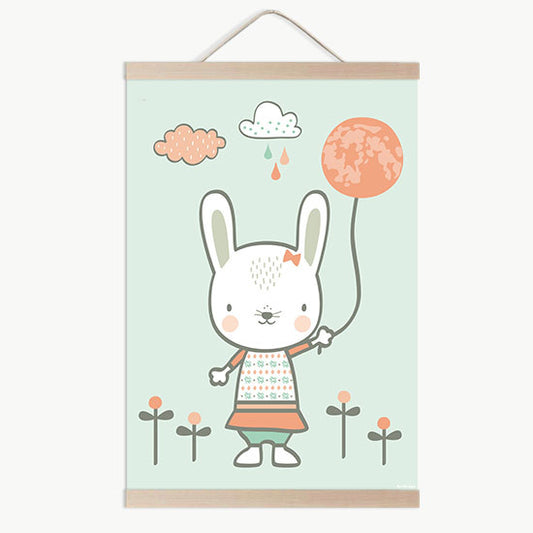 Láminas bebe Conejita globo luna