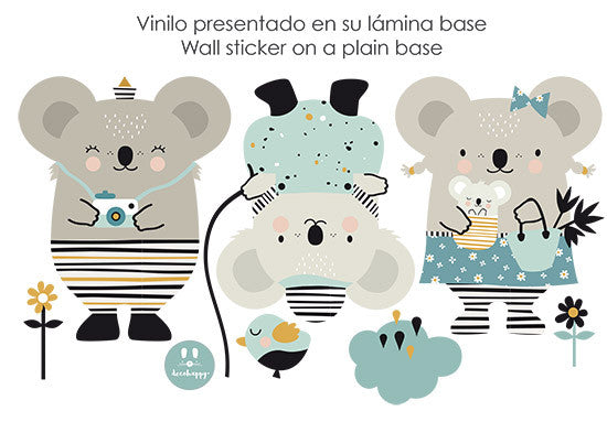 Vinilo familia Koala love