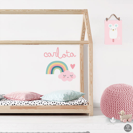 Vinilos infantiles personalizados nombres arcoíris niña