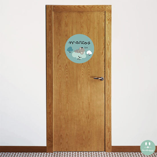 Vinilos bebes nombres puertas koala dormido
