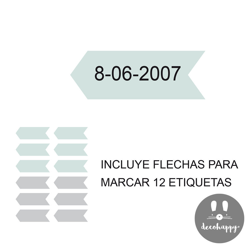 Vinilo infantil medidor luna amorosa menta