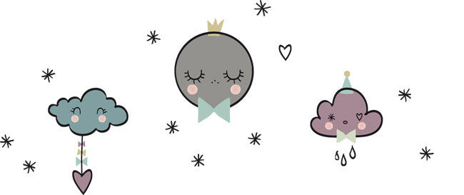 Vinilo bebe luna dormida colors nordic