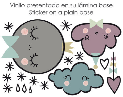 Vinilo bebe luna dormida colors nordic