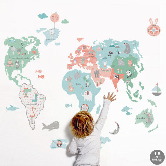 Vinilo bebe mapamundi baby
