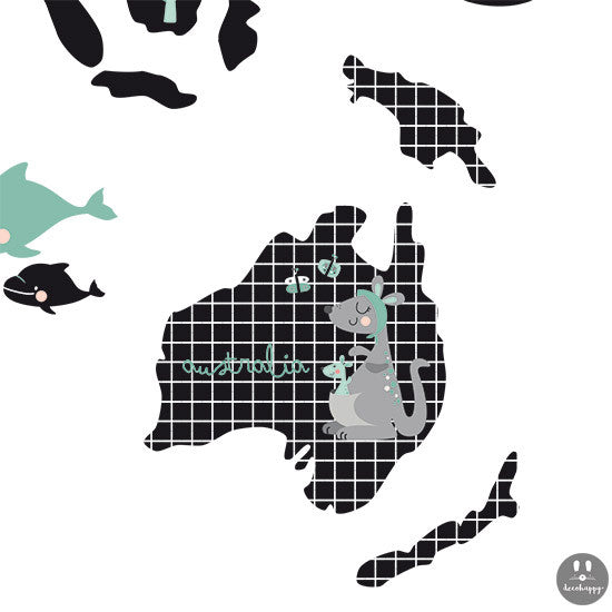 Vinilo bebe mapamundi baby menta