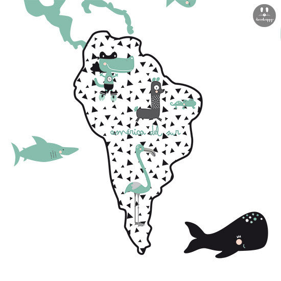 Vinilo bebe mapamundi baby menta