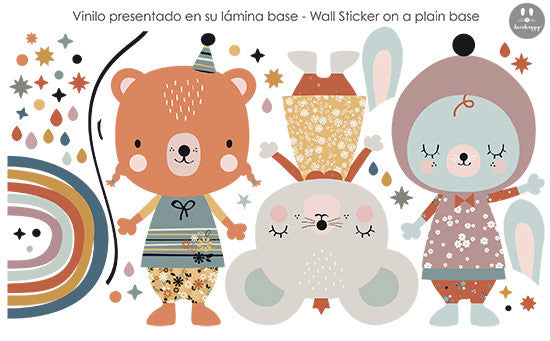 Vinilos bebe chicas happy vintage