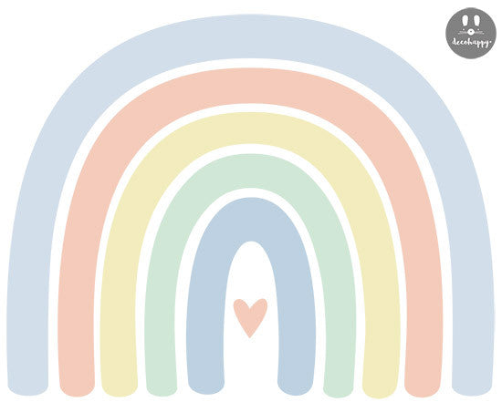Vinilo bebe arcoíris colores pasteles