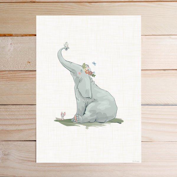 Elephant fairy tale children's print