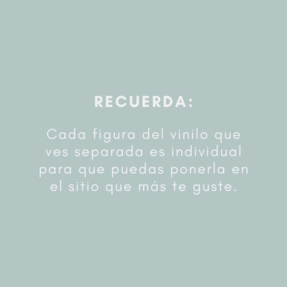 Vinilo infantil hada de las flores en lobo blanco