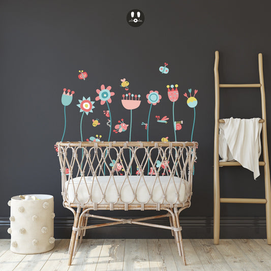 Sticker mural pour enfant Fleurs joyeuses